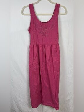April Cornell women’s Medium Sleeveless Embroidered Fuchsia Maxi Dress